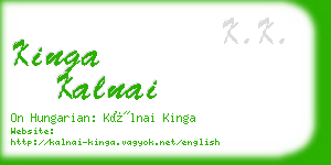kinga kalnai business card